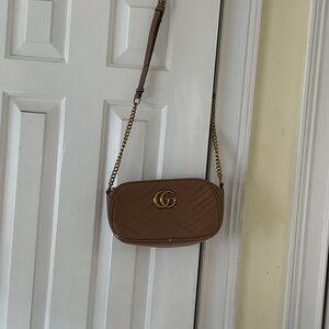 GG Brown Leather Crossbody Bag